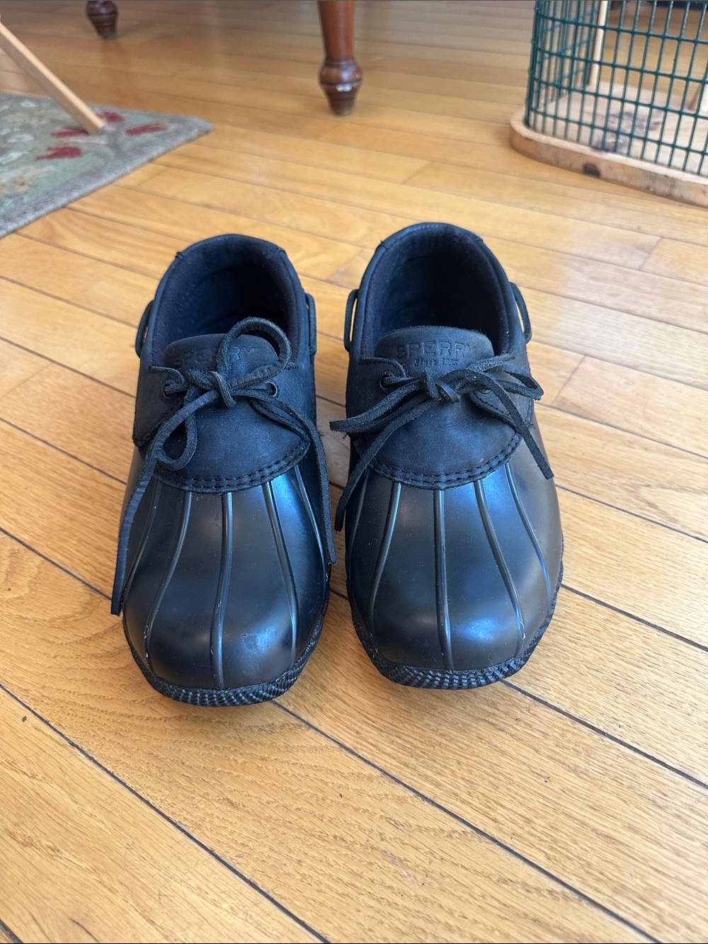 Sperry Womens 7M Black Duck Bootie Rain Boat Shoe Garden/Errands Rubber+Leather